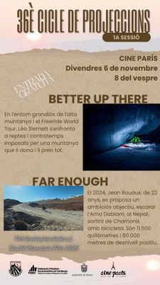 36È CICLE DE PROJECCIONS: 'Better Up There' i 'Far Enough'