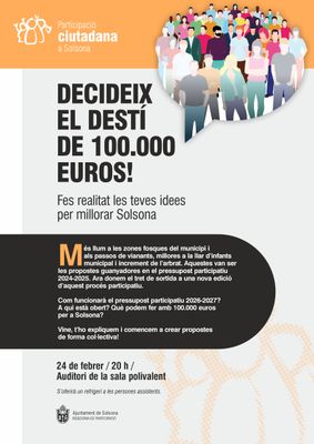 Inici del pressupost participatiu per decidir on destinar 100.000 euros