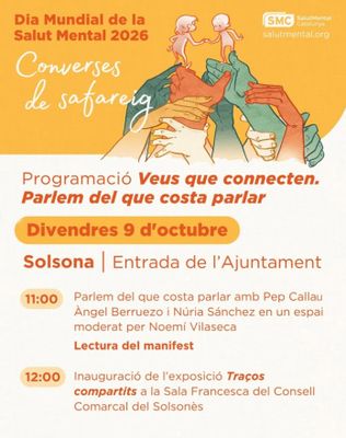Solsona commemora el Dia Mundial de la Salut Mental amb converses sobre la soledat i els vincles comunitaris i una exposició