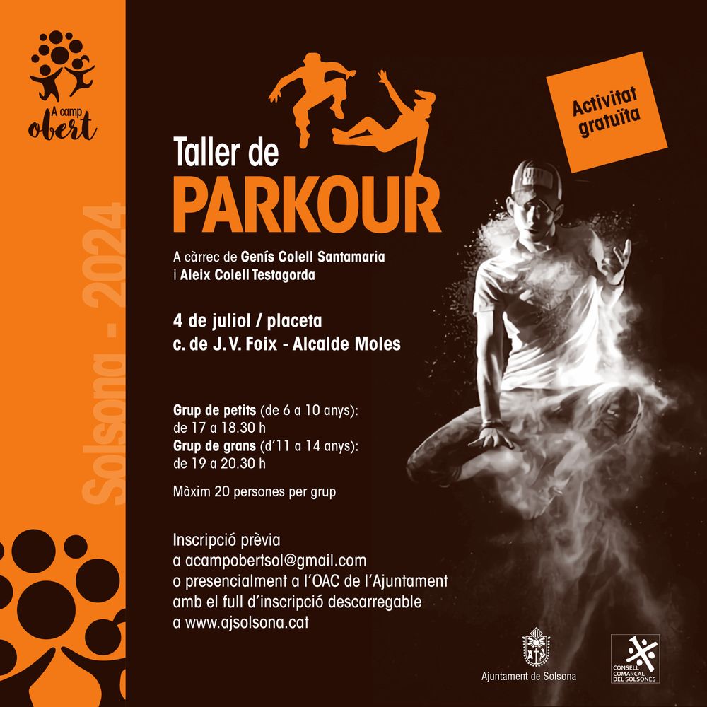 Taller de parkour per al públic de 6 a 14 anys