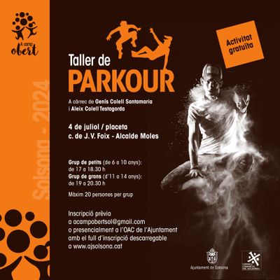 Taller de parkour per al públic de 6 a 14 anys