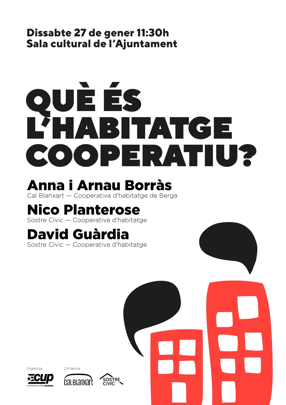Taula rodona sobre cooperatives d'habitatge — Ajuntament de Solsona