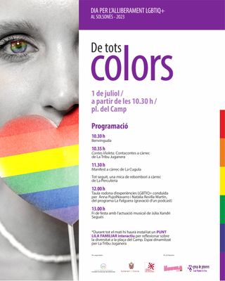 “De tots colors”, una jornada festiva i reivindicativa a Solsona en favor dels drets LGBTIQ+