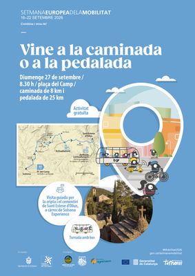 Caminada i pedalada de Solsona a Sant Esteve d’Olius per promocionar una mobilitat segura i sostenible