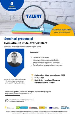 El Punt Empresa convoca a un nou seminari a Solsona els negocis interessats a captar talent
