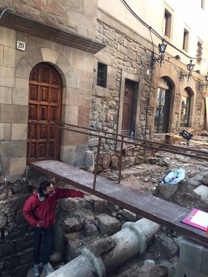 Les obres del carrer de Sant Miquel posen al descobert la muralla primigènia de Solsona