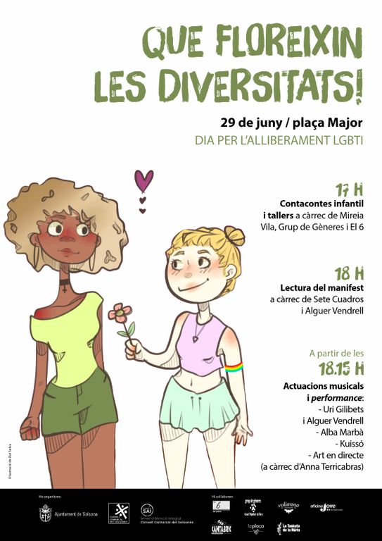 Solsona commemora el Dia per l’alliberament LGBTI amb una jornada familiar de cultura i reivindicació