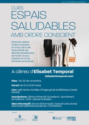Solsona organitza un curs per aconseguir espais saludables a través de l’ordre