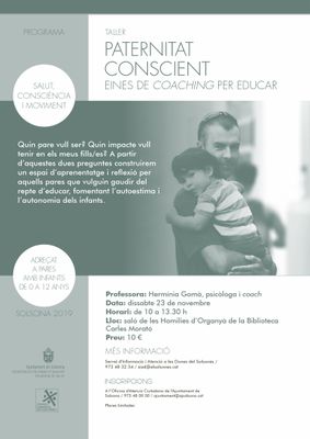 Solsona organitza un nou taller per a pares d’infants de 0 a 12 anys